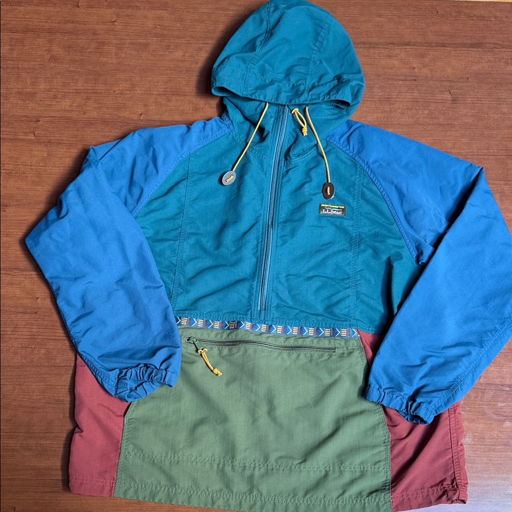 LL Bean Colorful Hooded Jacket with Front Pocket